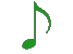 Green Spinning Musical Note